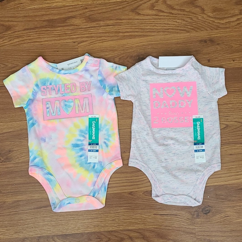 2 Baby Girl Bodysuits Size 3-6 Months